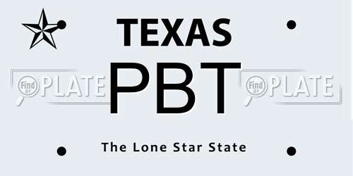 PBT Texas License Plate
