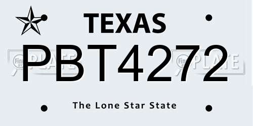 PBT4272 Texas License Plate