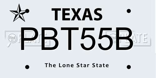 PBT55B Texas License Plate