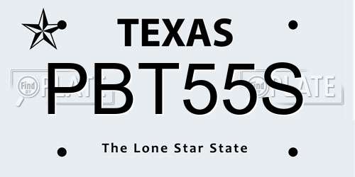PBT55S Texas License Plate