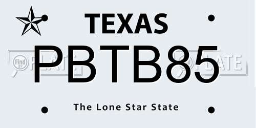 PBTB85 Texas License Plate