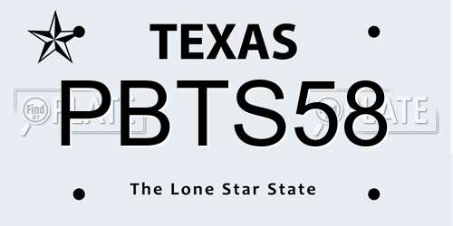 PBTS58 Texas License Plate