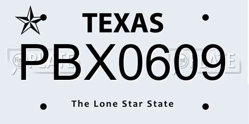 PBX0609 Texas License Plate