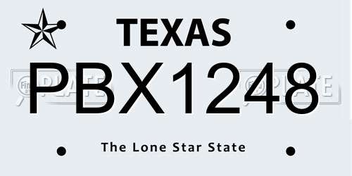 PBX1248 Texas License Plate