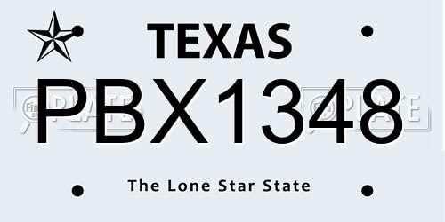 PBX1348 Texas License Plate