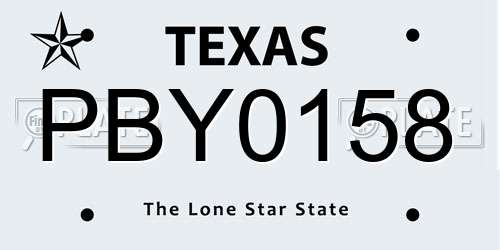 PBY0158 Texas License Plate