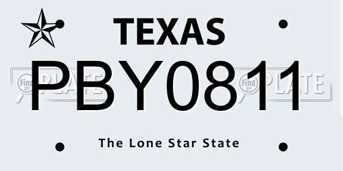 PBY0811 Texas License Plate