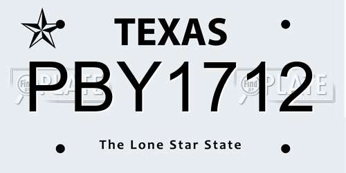 PBY1712 Texas License Plate