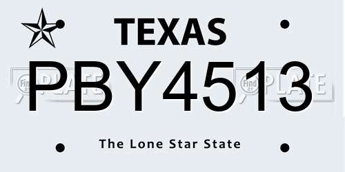 PBY4513 Texas License Plate