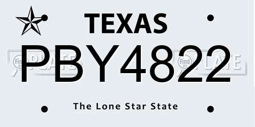 PBY4822 Texas License Plate