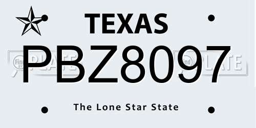 PBZ8097 Texas License Plate