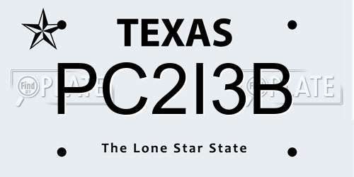 PC2I3B Texas License Plate