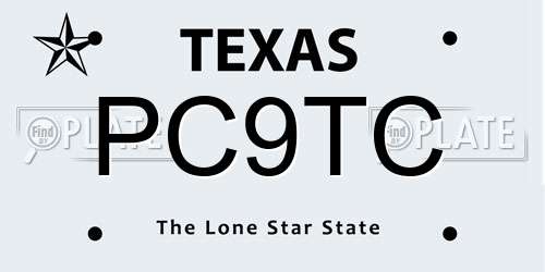 PC9TC Texas License Plate