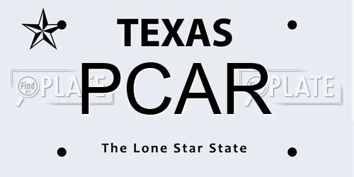 PCAR Texas License Plate