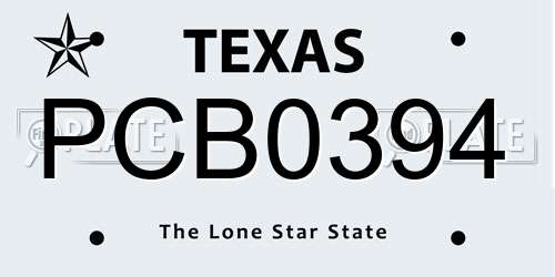 PCB0394 Texas License Plate