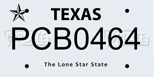 PCB0464 Texas License Plate