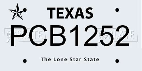 PCB1252 Texas License Plate