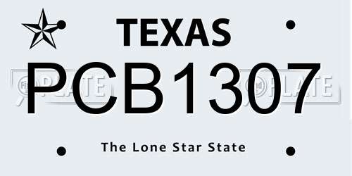 PCB1307 Texas License Plate