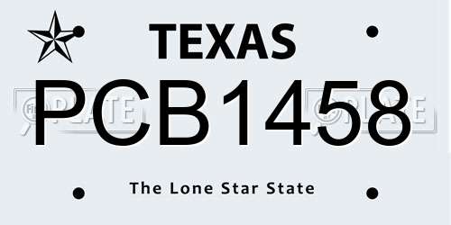 PCB1458 Texas License Plate