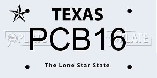 PCB16 Texas License Plate