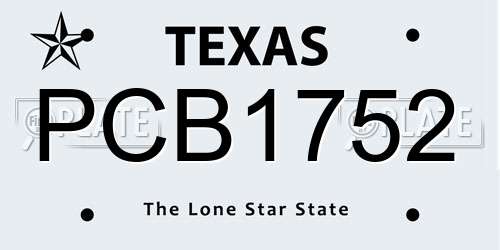 PCB1752 Texas License Plate