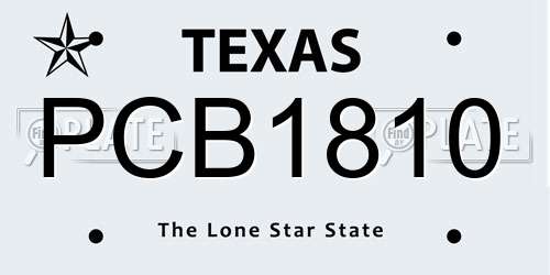 PCB1810 Texas License Plate
