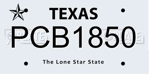 PCB1850 Texas License Plate