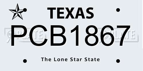 PCB1867 Texas License Plate