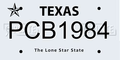 PCB1984 Texas License Plate