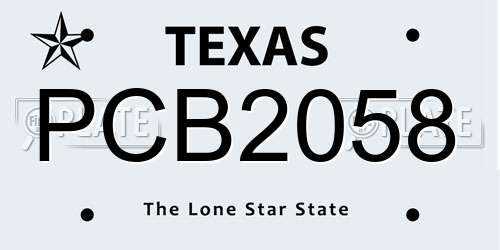 PCB2058 Texas License Plate