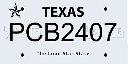 PCB2407 Texas License Plate
