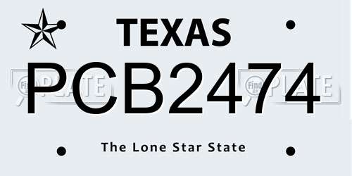 PCB2474 Texas License Plate