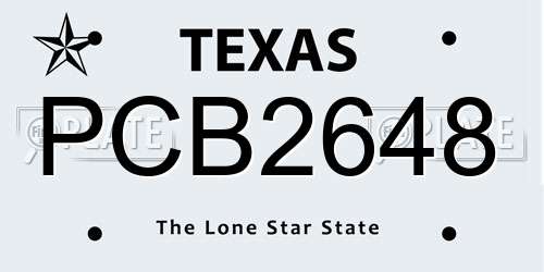 PCB2648 Texas License Plate