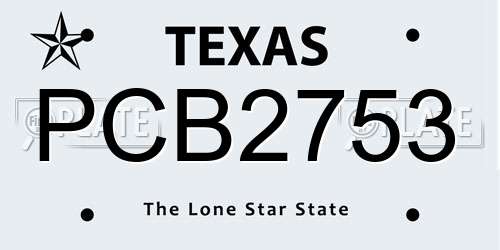 PCB2753 Texas License Plate