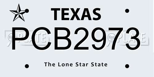 PCB2973 Texas License Plate