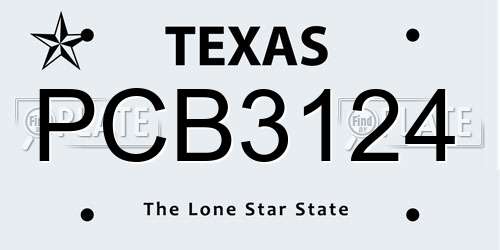 PCB3124 Texas License Plate