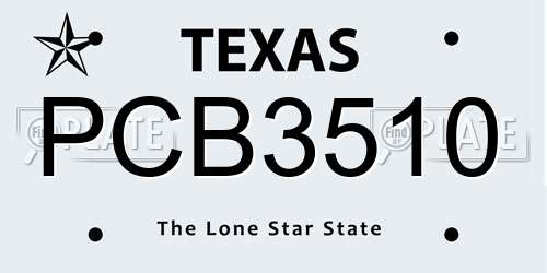 PCB3510 Texas License Plate