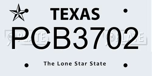 PCB3702 Texas License Plate
