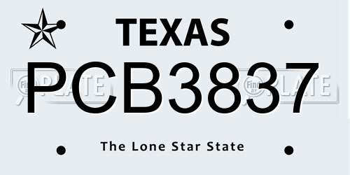 PCB3837 Texas License Plate