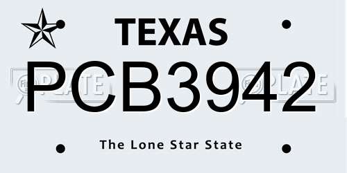 PCB3942 Texas License Plate