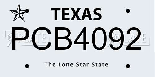 PCB4092 Texas License Plate