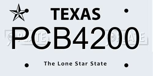 PCB4200 Texas License Plate