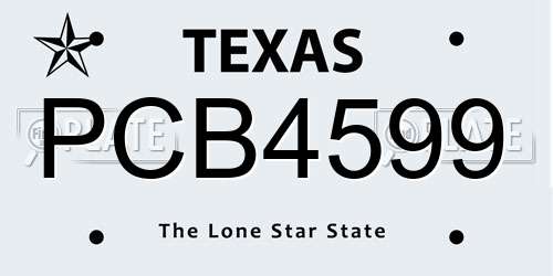 PCB4599 Texas License Plate