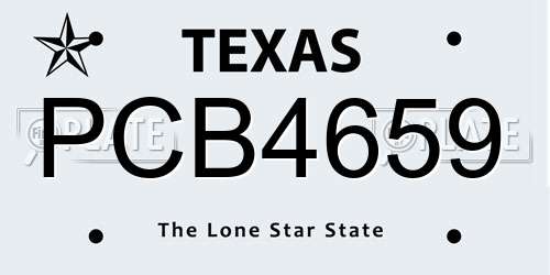 PCB4659 Texas License Plate