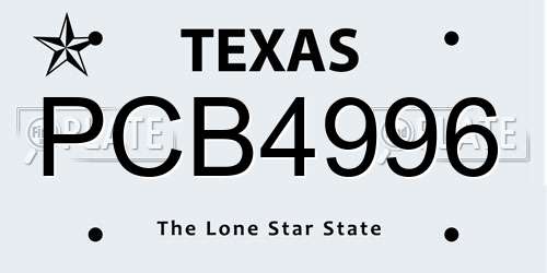 PCB4996 Texas License Plate