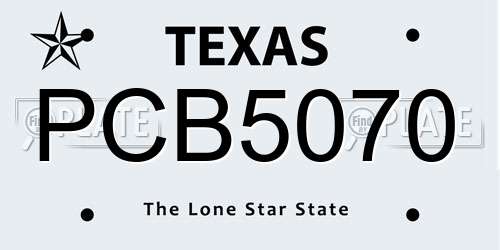 PCB5070 Texas License Plate
