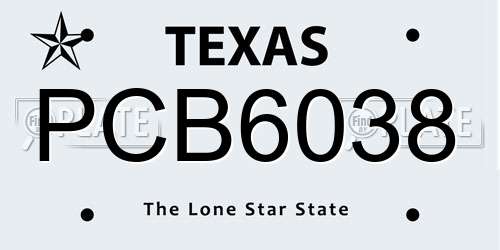 PCB6038 Texas License Plate