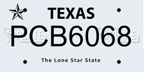 PCB6068 Texas License Plate