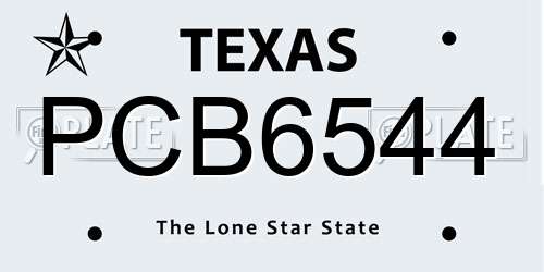 PCB6544 Texas License Plate