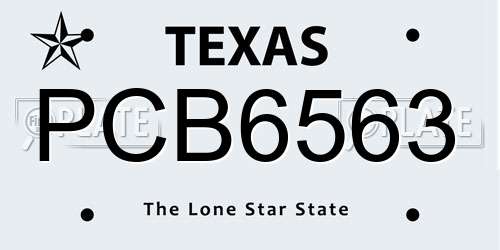 PCB6563 Texas License Plate